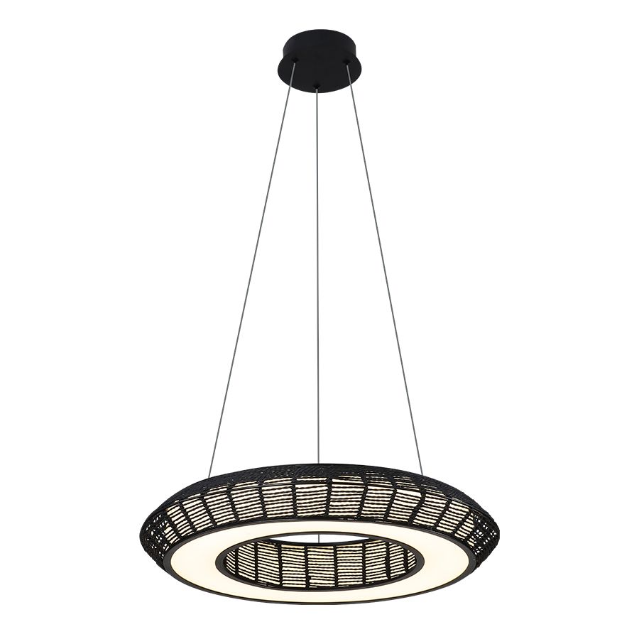 Φωτιστικό Κρεμαστό Μέταλλο & Paper Fest Μαύρο 58xH120cm Led max 64w 2400lm CCT 3000-6000K Dimmable by Remote Control Sun Light ZEUS-P-BK 