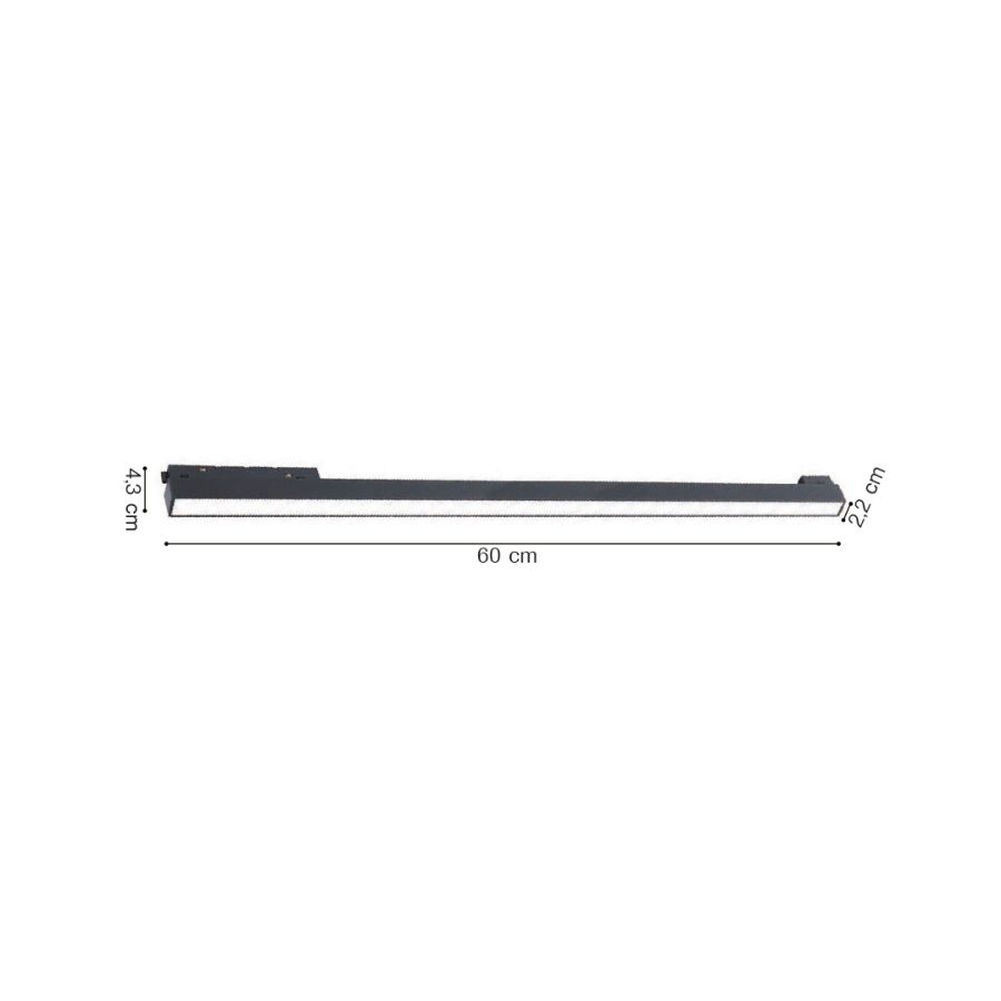 Γραμμικό φωτιστικό LED 20W 3000Κ-6000Κ για ultra thin ράγα σε λευκή απόχρωση D:61.5cmX2.4cm TUS06205-White