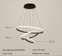 SE LED 60  DAMITA BLACK PENDANT 60-40-20x100cm 57W 3CCT WITH MEMORY IP20 2 YEARS WARRANTY A1 HOMELIGHTING 77-50603