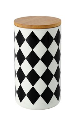 Κεραμικό Δοχείο 1000ml  Ασπρόμαυρο Μοτίβο 10,3x18,5cm Etoile MB-1833A