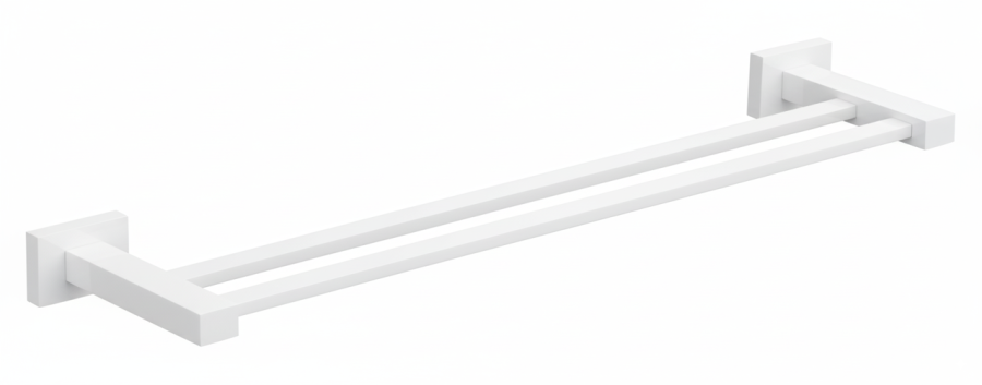 Πετσετοθήκη Διπλή Λευκό Bronze Art Lugano 42X6-AA