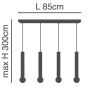 SE21-GM-5-4BL ADEPT TUBE GOLD MATT Gold Matt Pendant+ HOMELIGHTING 77-8684