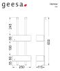 Κρεμαστή Σπογγοθήκη-Μπουκαλοθήκη με 2 Άγκιστρα Μαύρο Ματ Geesa Black Matt 8902-400