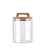 Δοχείο Αποθήκευσης Γυάλινο 650ml 10x10xΗ14,8cm Καπάκι Ξύλο Ακακίας Estia Home Art Allure 01-17477