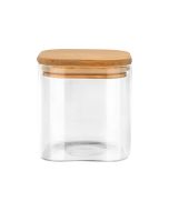 Δοχείο Αποθήκευσης Γυάλινο 550ml 10x10xΗ15,6cm Καπάκι Ξύλο Ακακίας Estia Home Art Bamboo Essentials 01-12922