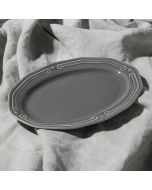 Πιατέλα Οβάλ Πορσελάνινη Ανάγλυφη 25cm Athénée Grey  07-13691