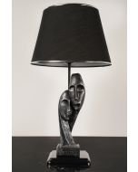 Λαμπατέρ Επιτραπέζιο Ø30xH53cm 1xE27 Μαύρη με Φιγούρα Ζευγάρι Ασημί TLT 1263-ΝΜ ARlight 0203029