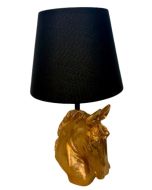Λαμπατέρ Επιτραπέζιο Ø23xH57cm 1xE27 Μαύρη με Διακοσμητικό Άλογο Χρυσό TLT 1261-GD ARlight 0203025