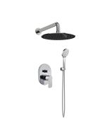Shower set Εντοιχισμού με Μπαταρία Λουτρού Εντοιχισμού 2 σημείων, Κεφαλή Φ250 με Βραχίονα και Τηλέφωνο Ντουζ με Σπιράλ και Επιτοίχιο Στήριγμα Orabella Glam 10296