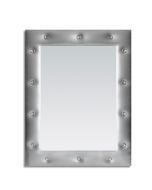Καθρέπτης Επιτοίχιος Π55xY70 εκ. Ασημί MDF Πλαίσιο Mirrors & More Xeni 1570189