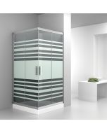 Καμπίνα Τετράγωνη Σεριγραφία 70x70xH180cm Γωνιακής Εισόδου Orabella Vitalia Square 30132