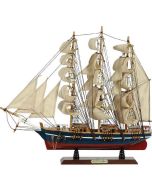 Ξύλινο Παραδοσιακό Καράβι 50x10xH45cm,Χρώμα Μπλε-Κόκκινο 31109