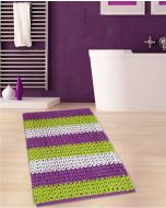 Πατάκι Μπάνιου Λαχανί -Μωβ 70x120cm #2335 Cotton Chenille San Lorentzo 1508 LIME ΡURΡL