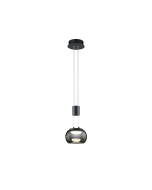 Madison Μοντέρνο Κρεμαστό Φωτιστικό Μονόφωτο Καμπάνα με Ενσωματωμένο LED σε Μαύρο Χρώμα Trio Lighting 342010132
