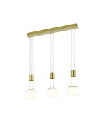 Madison Μοντέρνο Κρεμαστό Φωτιστικό Τρίφωτο Ράγα με Ενσωματωμένο LED σε Χρυσό Χρώμα Trio Lighting 342010308
