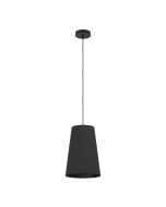 Κρεμαστό Φωτιστικό D28xH150cm Μαύρο Μονόφωτο 1xE27 Eglo Petrosa 390132