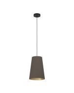 Κρεμαστό Φωτιστικό D28xH150cm Μονόφωτο 1xE27 Ύφασμα Καπουτσίνο Eglo Petrosa 390195