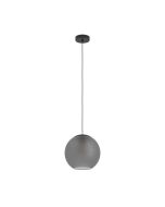 Κρεμαστό Φωτιστικό D30xH150cm Μονόφωτο Μπάλα 1xE27 Μαύρο Μέταλλο-Γκρι Γυαλί Eglo Arangona 390212