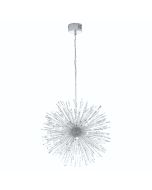 Φωτιστικό Κρεμαστό Ø98 εκ. Led G4 33*1,2w 33*100lm 2700 Warm White Χρωμέ -Διάφανα Κρύσταλλα Eglo Vivaldo 1 39262