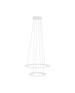 Κρεμαστό Φωτιστικό Μοντέρνο 59cm 2 Κύκλοι Led 18w+30,5w 3000K Λευκό Eglo Penaforte 39273