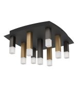 Πλαφονιέρα Οροφής 42xH23,5cm LED 3000K Μαύρο-Γκρι-Καφέ Γυαλί Σατινέ Eglo Estanterios 39905