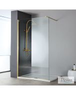Διαχωριστικό κρύσταλλο ντουζιέρας IWIS Walk-in 120 h.220 ρυθμιζόμενo από 116 έως 118εκ., Devon Clean Glass Inox AISI304 Gold Brushed  IWH120C-211