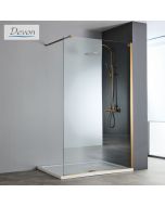 Διαχωριστικό κρύσταλλο ντουζιέρας IWIS Walk-in 120 h.220 ρυθμιζόμενo από 116 έως 118εκ., Devon Clean Glass Inox AISI304 Bronze Brushed  IWH120C-221