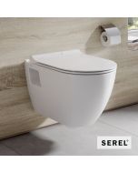 Λεκάνη Κρεμαστή SMART26/52 Rimless με κάλυμμα Slim Soft Close 9001SC, Serel White  SM2600SC-300