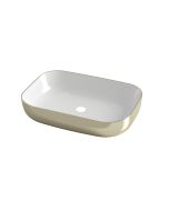 Νιπτήρας Πορσελάνη Επιτραπέζιος 60x42xY14 cm Olympia Metamorfosis White-Gold Orabella 60114