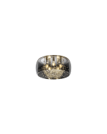 Crystel Μοντέρνα Γυάλινη Πλαφονιέρα Οροφής με Ντουί E14 σε Γκρι χρώμα 50cm Trio Lighting 616700506