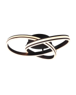 Yara Μοντέρνα Μεταλλική Πλαφονιέρα Οροφής με Ενσωματωμένο LED σε Μαύρο χρώμα 59cm Trio Lighting 626210132
