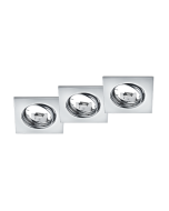 Jura Τετράγωνο Μεταλλικό Πλαίσιο για Σποτ GU10 3τμχ σε Ασημί χρώμα 8x8cm Trio Lighting 650000306