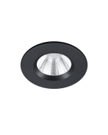 Zagros Στρογγυλό Μεταλλικό Χωνευτό Σποτ με Ενσωματωμένο LED και Θερμό Λευκό Φως σε Μαύρο χρώμα 5x5cm Trio Lighting 650710132