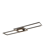 Ganado Μοντέρνα Μεταλλική Πλαφονιέρα Οροφής με Ενσωματωμένο LED σε Μαύρο χρώμα 110cm Trio Lighting 670710532