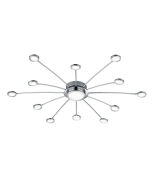 Μοντέρνα Μεταλλική Πλαφονιέρα Οροφής με Ενσωματωμένο LED σε Ασημί χρώμα 100cm Trio Lighting 673311306
