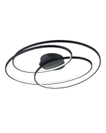 Gale Μοντέρνα Μεταλλική Πλαφονιέρα Οροφής με Ενσωματωμένο LED σε Μαύρο χρώμα 80cm Trio Lighting 673918032