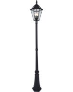 Ηλιακό Φωτιστικό Φανάρι Δρόμου IP44 Black Matt H227cm Led 6w 300lm 3000K με Αισθητήρα Κίνησης Lutec London 6951301189