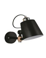 YQ-4003 SAM BLACK METAL-WOOD WALL LAMP 1Ε1 HOMELIGHTING 77-4497