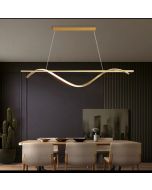 Φωτιστικό Κρεμαστό Αλουμίνιο Χρυσαφί 100x20cm Led 23w 3CCT 3000-4000-6500Κ SE LED 100 ONDAS PENDANT GOLD HOMELIGHTING 77-50451