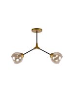 KQ 51454/2 CONELLY BLACK, BRASS AND HONEY PENDANT Ζ3 HOMELIGHTING 77-8104