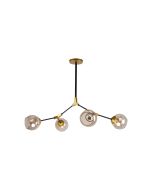 KQ 51454/4 CONELLY BLACK, BRASS AND HONEY PENDANT Ζ3 HOMELIGHTING 77-8105