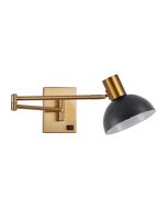 SE21-GM-52-MS3 ADEPT WALL LAMP Gold Matt Wall lamp with Switcher and Black Metal Shade+ HOMELIGHTING 77-8368