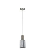 SE21-NM-4-GL1 ADEPT TUBE Nickel Matt Pendant Smoked Glass+ HOMELIGHTING 77-8392