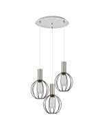 SE21-NM-4-3NM-GR2 ADEPT TUBE Nickel Matt Pendant Black Metal Grid+ HOMELIGHTING 77-8446