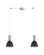 SE21-NM-4-NM2-MS2 ADEPT TUBE Nickel Matt Pendant Black Metal Shade+ HOMELIGHTING 77-8459