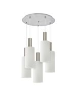 SE21-NM-4-5NM-GL3 ADEPT TUBE Nickel Matt Pendant White Glass+ HOMELIGHTING 77-8475