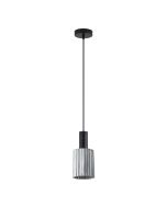 SE21-BL-4-GL1 ADEPT TUBE Black Pendant Smoked Glass+ HOMELIGHTING 77-8483