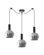 SE21-BL-4-BL3-GL2 ADEPT TUBE Black Pendant Smoked Glass+ HOMELIGHTING 77-8492
