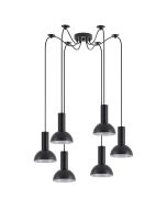 SE21-BL-4-BL6-MS3 ADEPT TUBE Black Pendant Black Metal Shade+ HOMELIGHTING 77-8555