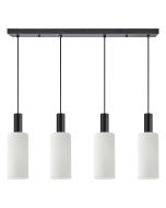 SE21-BL-4-4BL-GL3 ADEPT TUBE Black Pendant White Glass+ HOMELIGHTING 77-8567